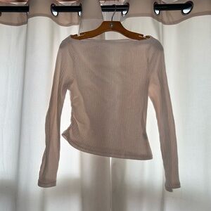 Ribbed Off-Shoulder Sweater 2 long sleeves